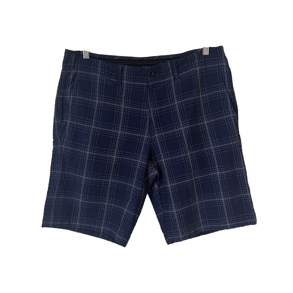 Tommy Bahama Shorts Men 34 Blue Nylon Blend Seersucker Chino